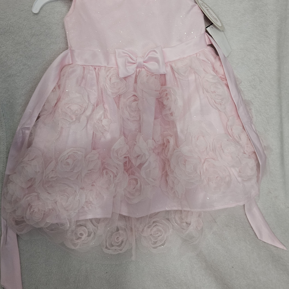 Elegant Pink Dress with Floral Tulle